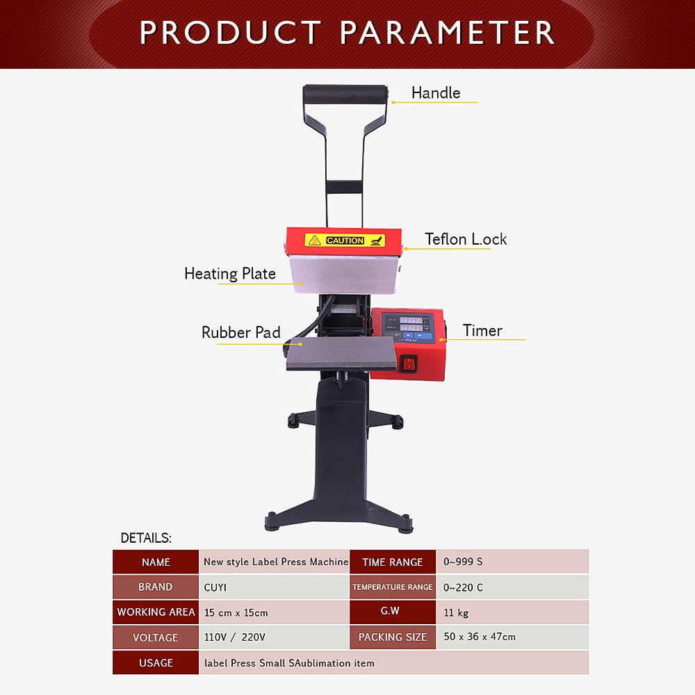 CUYI Heat Press Machine 6x6
