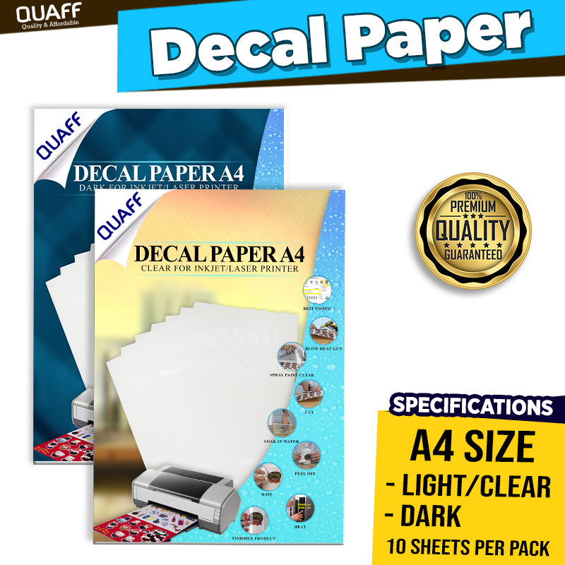 Water Slide Decal Paper Transparan A4